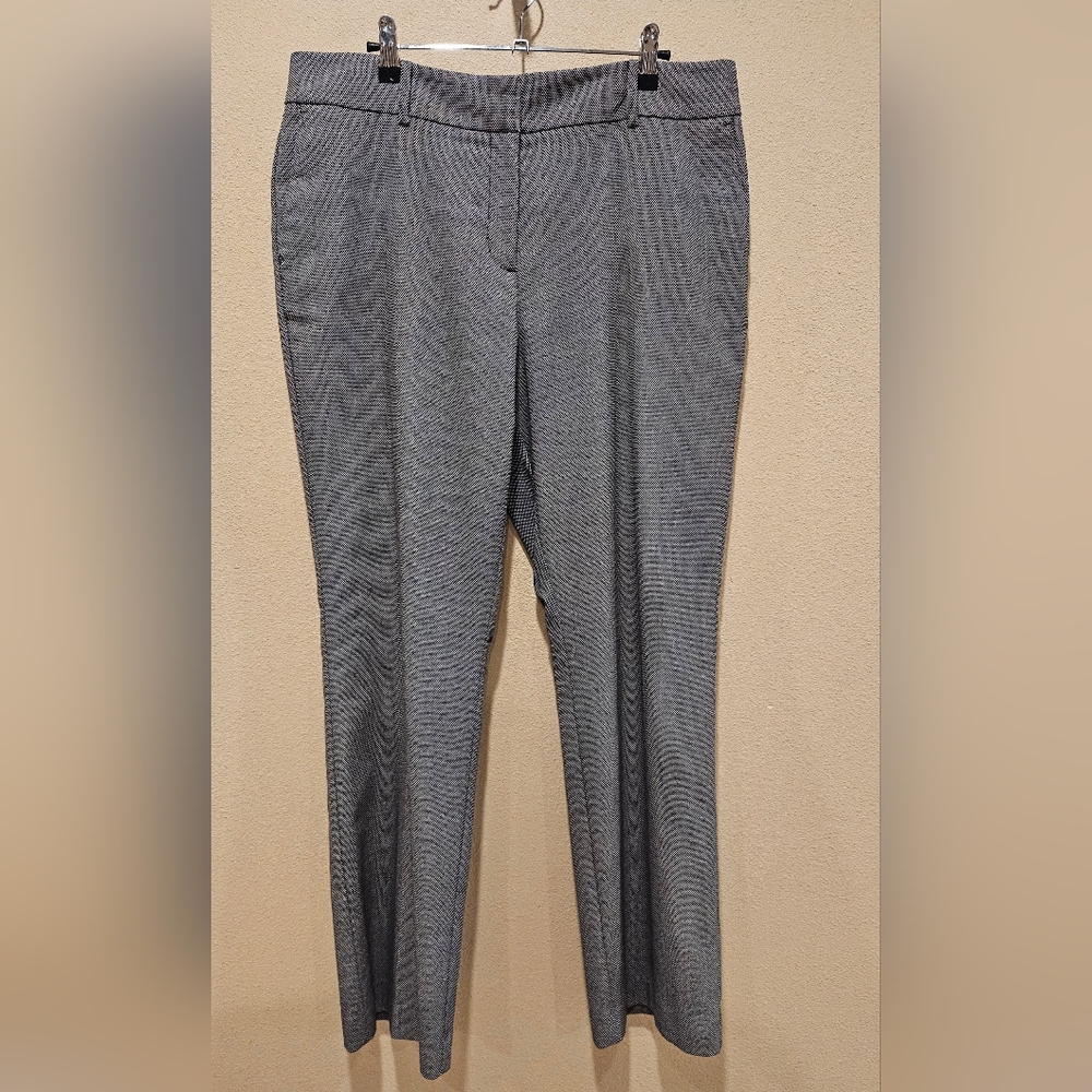 Ann Taylor Classic Women's Curvy Black / White Patterned Dress Pants, Size 12